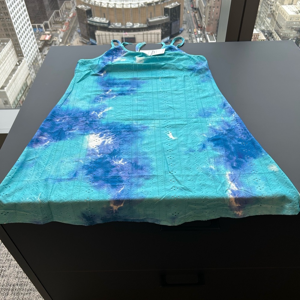 Blue and Purple Tie-Dye Dress